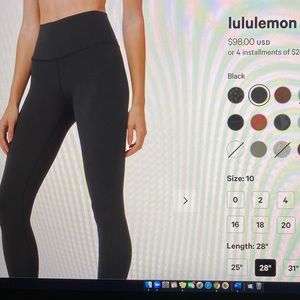 Lululemon Align leggings 28” size 8!